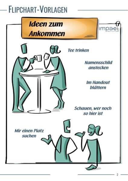 Flipchart-Vorlage mit Ideen zum Ankommen